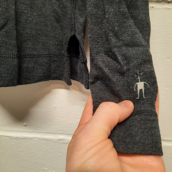 SMARTWOOL (Women's XL) Long Sleeve Base Layer Shirt Gray/Black - Picture 2 of 6
